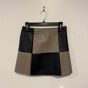 OAK + FORT Black and Tan Mini Skirt